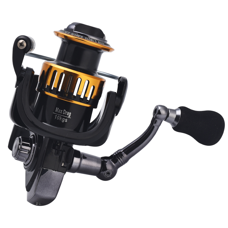 OEM 黑金色海釣魚線輪5.2:1高速旋轉線輪金屬釣魚線輪