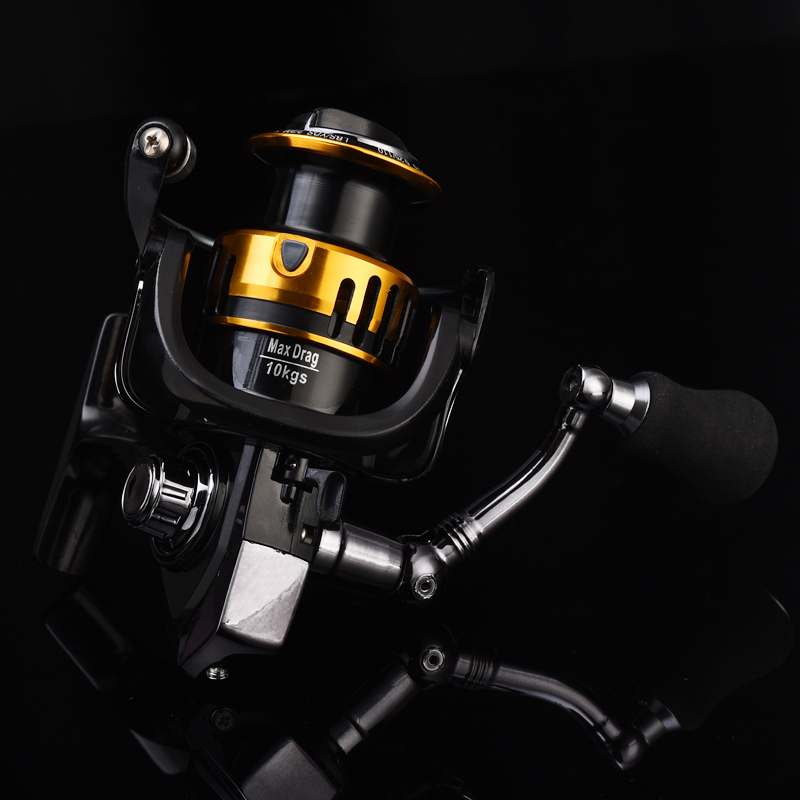 OEM 黑金色海釣魚線輪5.2:1高速旋轉線輪金屬釣魚線輪